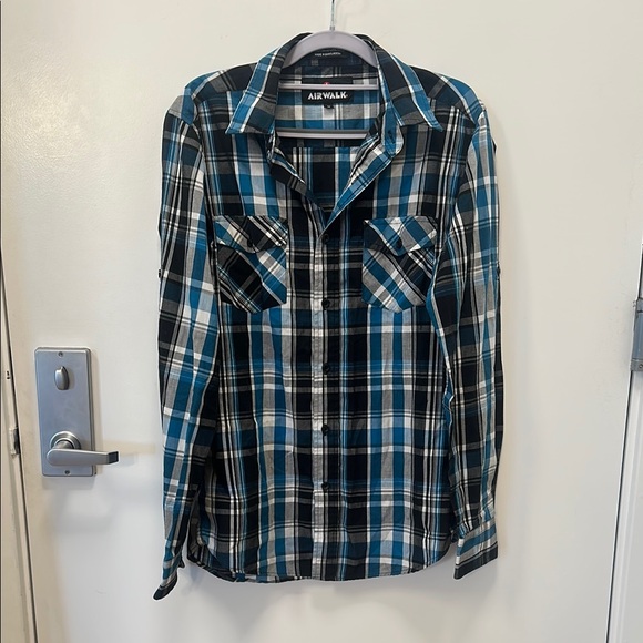 Airwalk Men's Blue Plaid Shirt - Picture 1 of 3